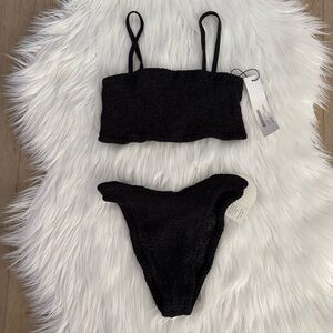 NWT Hunza G Black Sparkle Bikini